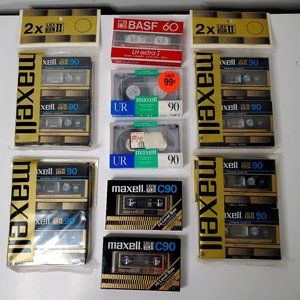 12 Sealed Maxell Cassettes and 1 BASF  Sealed Cassette